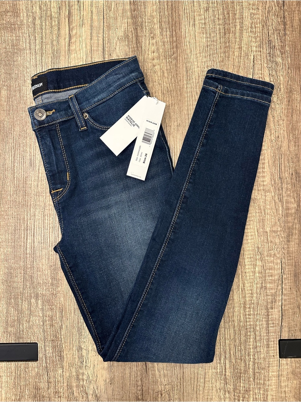 Hudson Natalie Mid Rise Ankle Super Skinny Jeans, Backhand Size 26 New With Tags